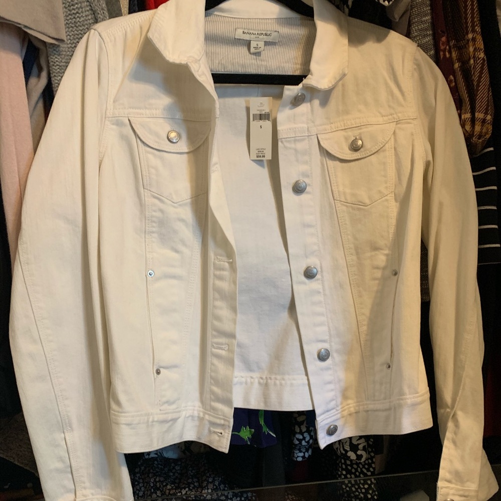 Banana Republic White jean jacket